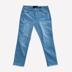 THORN Universal Mid-Rise Light Blue Skinny Jeans Beaded Hen Size 14 VGC
